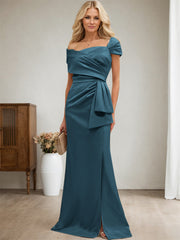 Elegant Wrap Sheath Mother Of The Bride Dresses With Split Front