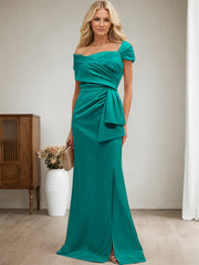 Elegant Wrap Sheath Mother Of The Bride Dresses With Split Front