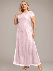 Trumpet/Mermaid Scoop Ankle-Length Lace Tulle Mother of the Bride Dress With Sequins Beading