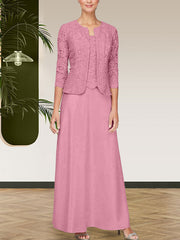 Glitter Lace & Satin Skirt Jacket Dress with Open Jacket