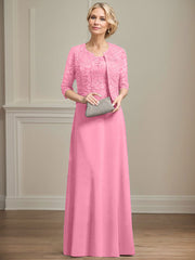 Sheath/Column Lace(Non-Stretch)/Chiffon(Non-Stretch) Mother Of The Bride Dresses With Lace