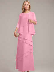 Sheath/Column Scoop Floor-Length Chiffon Mother of the Bride Dress