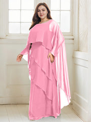 A-line Scoop Floor-Length Chiffon Mother of the Bride Dress
