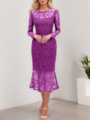 Trumpet/Mermaid Illusion Neck Lace Mother Of The Bride Dresses With Back Hole