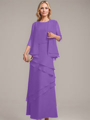 Sheath/Column Scoop Floor-Length Chiffon Mother of the Bride Dress