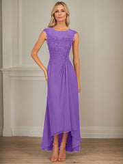 A-Line Scoop Asymmetrical Chiffon Mother of the Bride Dress