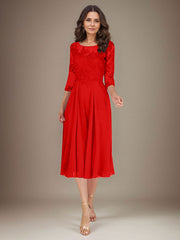 Plum A-Line Scoop Lace Chiffon Mother of the Bride Dress