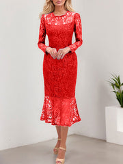 Trumpet/Mermaid Illusion Neck Lace Mother Of The Bride Dresses With Back Hole