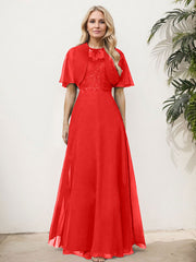 Sheath/Column Chiffon Mother Of The Bride Dresses With Appliques Lace