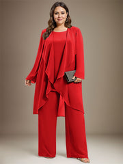 Pantsuit Separates Scoop Floor-Length Chiffon Mother of the Bride Dress