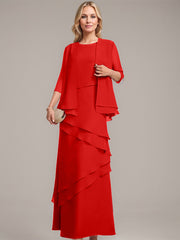 Sheath/Column Scoop Floor-Length Chiffon Mother of the Bride Dress