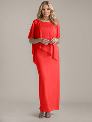 Sheath Scoop Floor-Length Beaded Mother of the Bride Dress