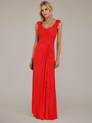 A-Line Sweetheart Neckline Pleated Mesh Mother of the Bride Dress
