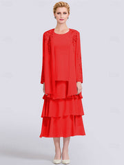 A-Line Mother of the Bride Dress Elegant Simple Jewel Neck