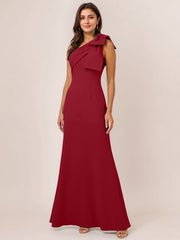 Sheath/Column One Shoulder Floor-Length Satin Evening Dress