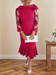 Trumpet/Mermaid Elastic Satin(Slight Stretch) Mother Of The Bride Dresses With Bow(s)/Lace