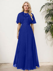 Sheath/Column Chiffon Mother Of The Bride Dresses With Appliques Lace