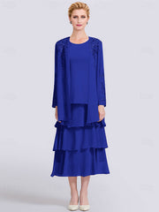 A-Line Mother of the Bride Dress Elegant Simple Jewel Neck