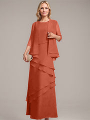 Sheath/Column Scoop Floor-Length Chiffon Mother of the Bride Dress
