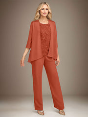 Stormy 3 Piece Long Mother of the Bride Pant Suits with Appliques