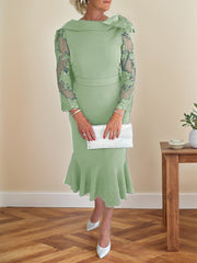 Trumpet/Mermaid Elastic Satin(Slight Stretch) Mother Of The Bride Dresses With Bow(s)/Lace