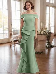 Off-The-Shoulder Cascading Ruffles Mother Of The Bride Dresses