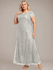 Trumpet/Mermaid Scoop Ankle-Length Lace Tulle Mother of the Bride Dress With Sequins Beading