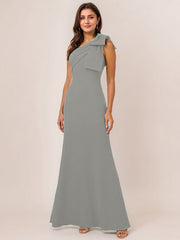 Sheath/Column One Shoulder Floor-Length Satin Evening Dress