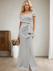 Elegant Wrap Sheath Mother Of The Bride Dresses With Split Front