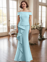 Off-The-Shoulder Cascading Ruffles Mother Of The Bride Dresses