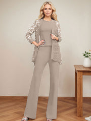 Jumpsuit/Pantsuit Scoop Neck Elastic Satin Mother Of The Bride Dresses