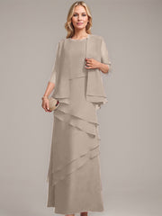 Sheath/Column Scoop Floor-Length Chiffon Mother of the Bride Dress