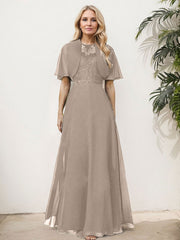 Sheath/Column Chiffon Mother Of The Bride Dresses With Appliques Lace