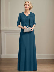 Sheath/Column Lace(Non-Stretch)/Chiffon(Non-Stretch) Mother Of The Bride Dresses With Lace