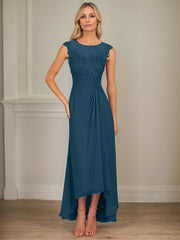 A-Line Scoop Asymmetrical Chiffon Mother of the Bride Dress