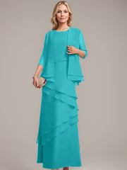 Sheath/Column Scoop Floor-Length Chiffon Mother of the Bride Dress