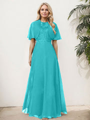 Sheath/Column Chiffon Mother Of The Bride Dresses With Appliques Lace