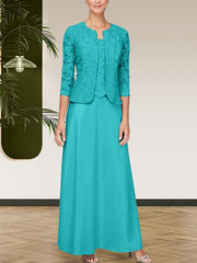 Glitter Lace & Satin Skirt Jacket Dress with Open Jacket