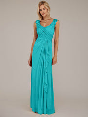 A-Line Sweetheart Neckline Pleated Mesh Mother of the Bride Dress