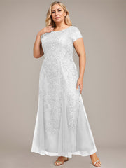 Trumpet/Mermaid Scoop Ankle-Length Lace Tulle Mother of the Bride Dress With Sequins Beading