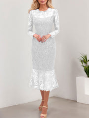 Trumpet/Mermaid Illusion Neck Lace Mother Of The Bride Dresses With Back Hole