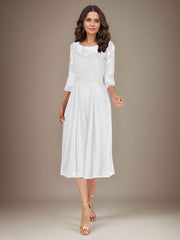 Plum A-Line Scoop Lace Chiffon Mother of the Bride Dress