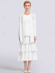 A-Line Mother of the Bride Dress Elegant Simple Jewel Neck