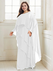 A-line Scoop Floor-Length Chiffon Mother of the Bride Dress