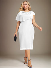 Sheath/Column Scoop Knee-Length Chiffon Mother of the Bride Dress With Beading