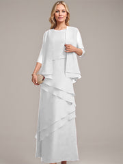 Sheath/Column Scoop Floor-Length Chiffon Mother of the Bride Dress