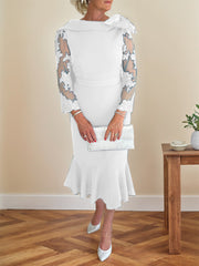 Trumpet/Mermaid Elastic Satin(Slight Stretch) Mother Of The Bride Dresses With Bow(s)/Lace