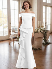 Off-The-Shoulder Cascading Ruffles Mother Of The Bride Dresses