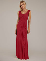 A-Line Sweetheart Neckline Pleated Mesh Mother of the Bride Dress