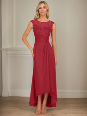 A-Line Scoop Asymmetrical Chiffon Mother of the Bride Dress